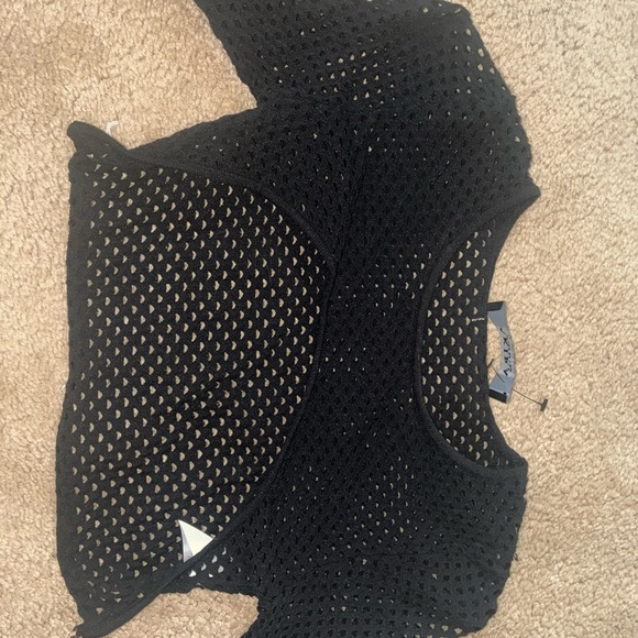 AKIRA Tops - AKIRA Black Perforated Shrug